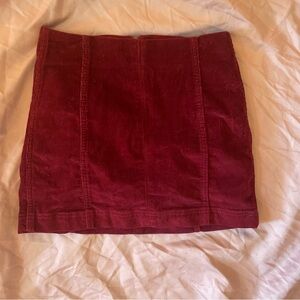 Vintage Burgundy Corduroy Mini Skirt